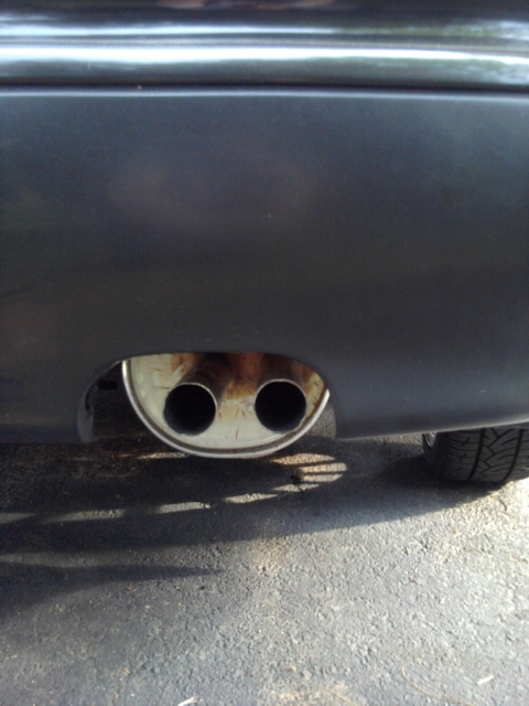 We put a new exhaust on today. Regular old tail pipes...